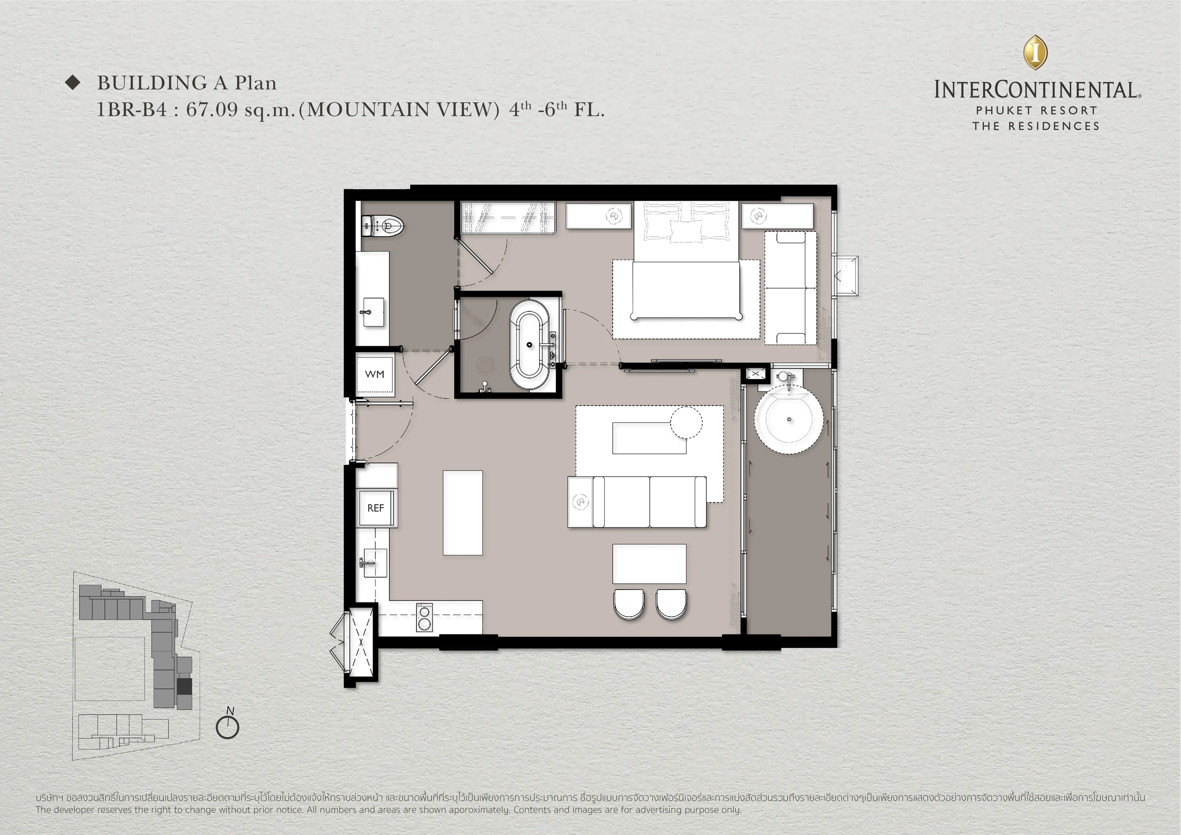 Планировка квартиры A412A · InterContinental Phuket Residences