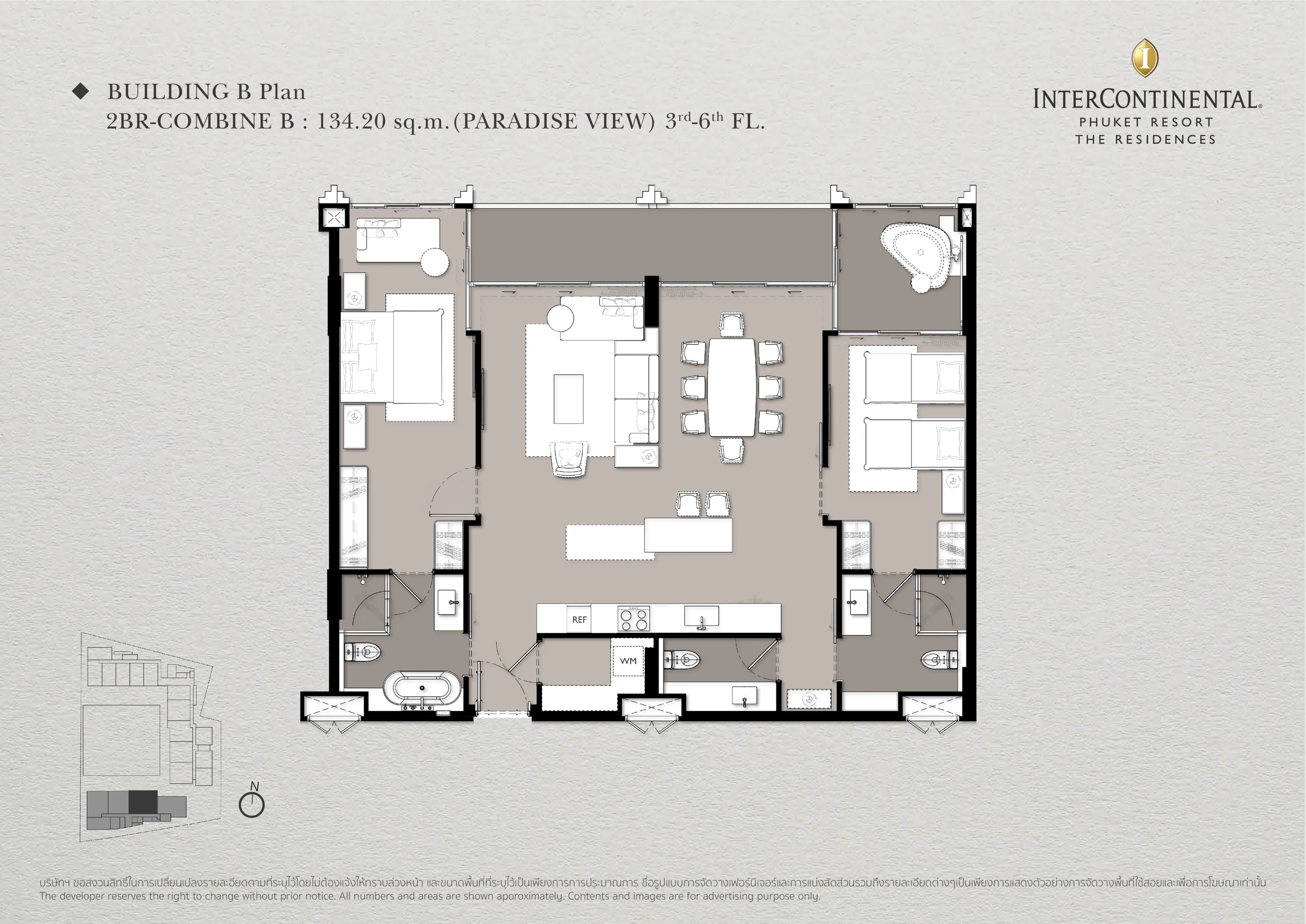Планировка квартиры B604 · InterContinental Phuket Residences