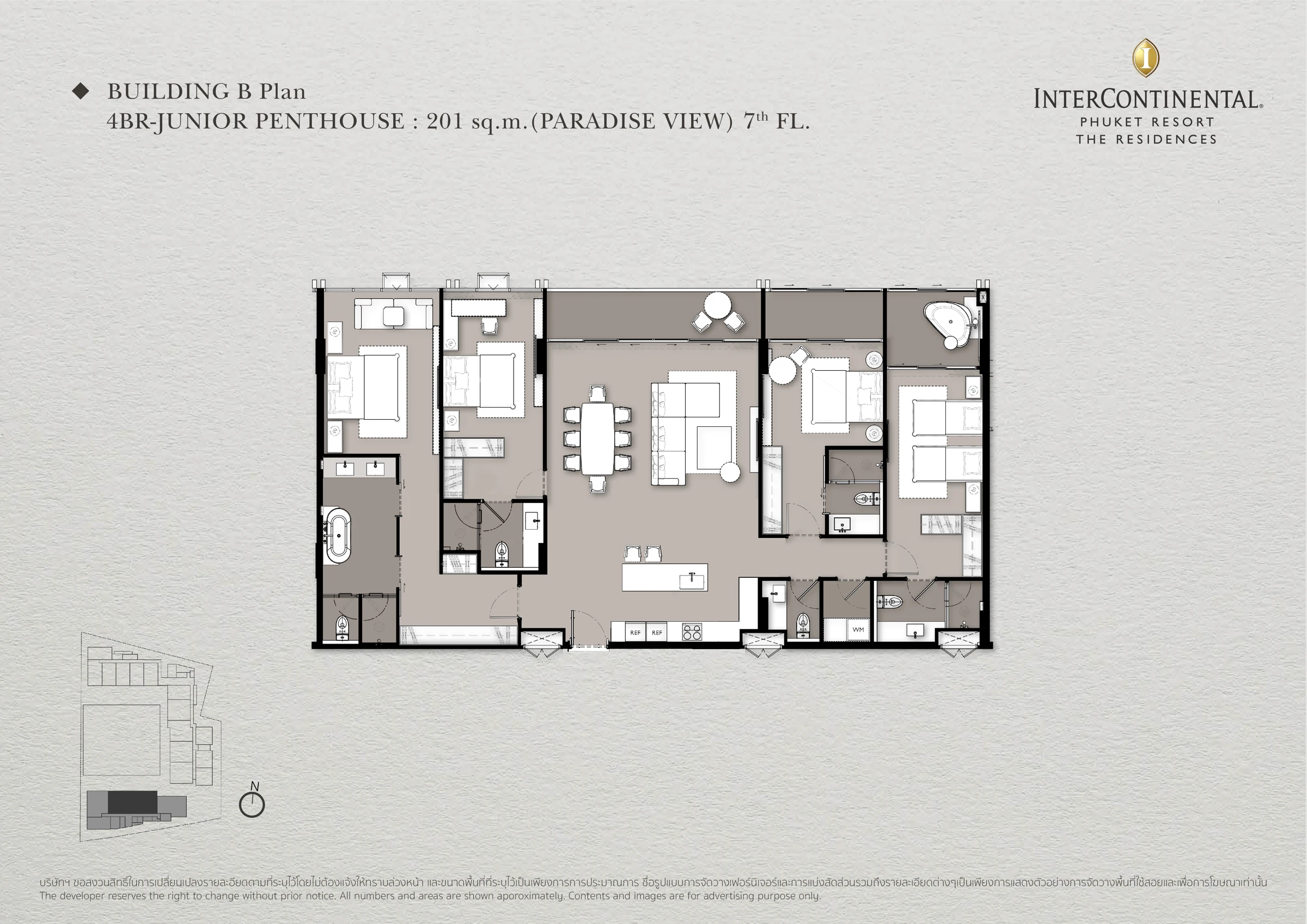 Планировка квартиры B702 · InterContinental Phuket Residences