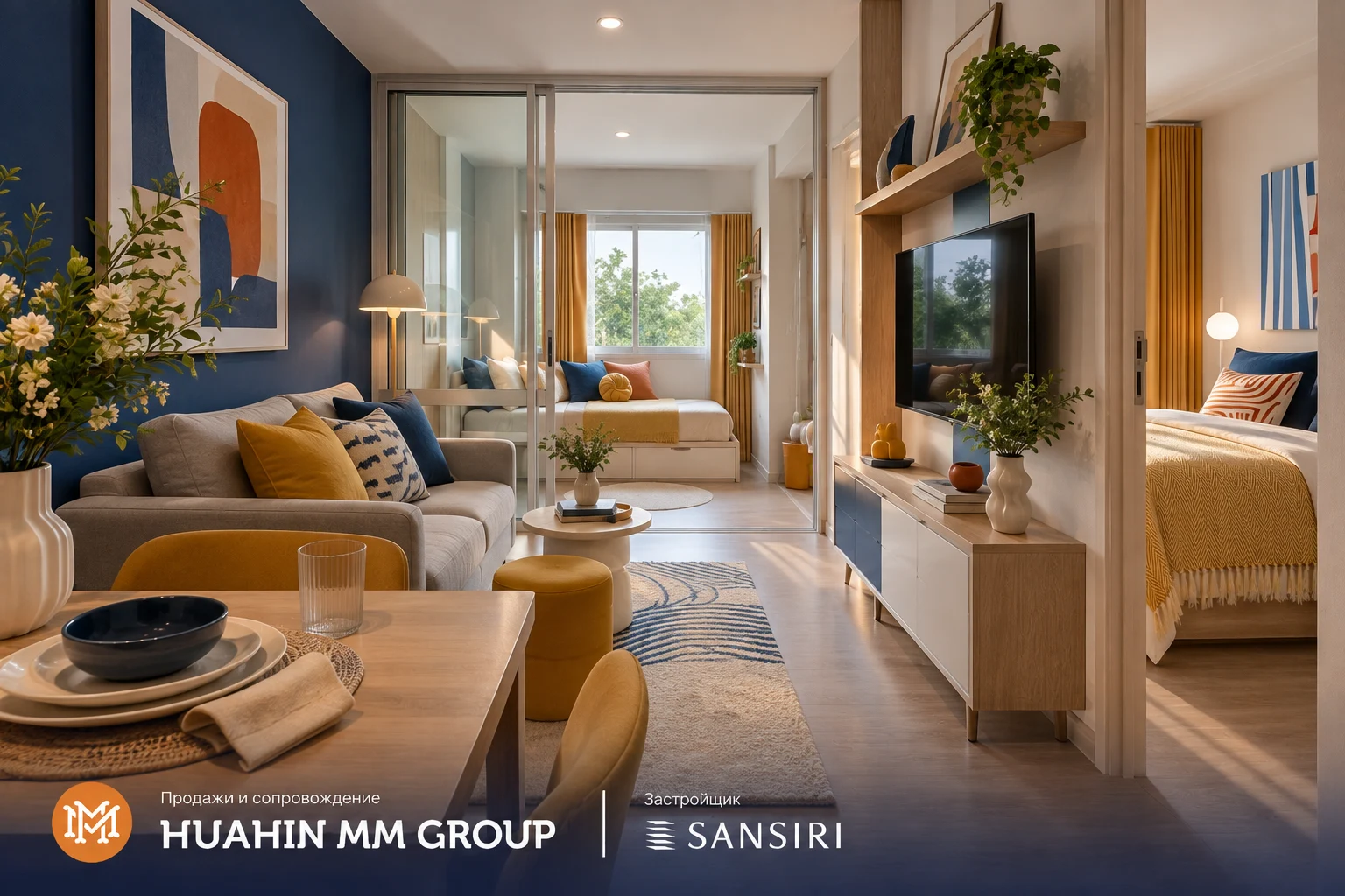 HUB Hua Hin · Визуализация MM · Визуализация MM · 1Dm · Гостиная