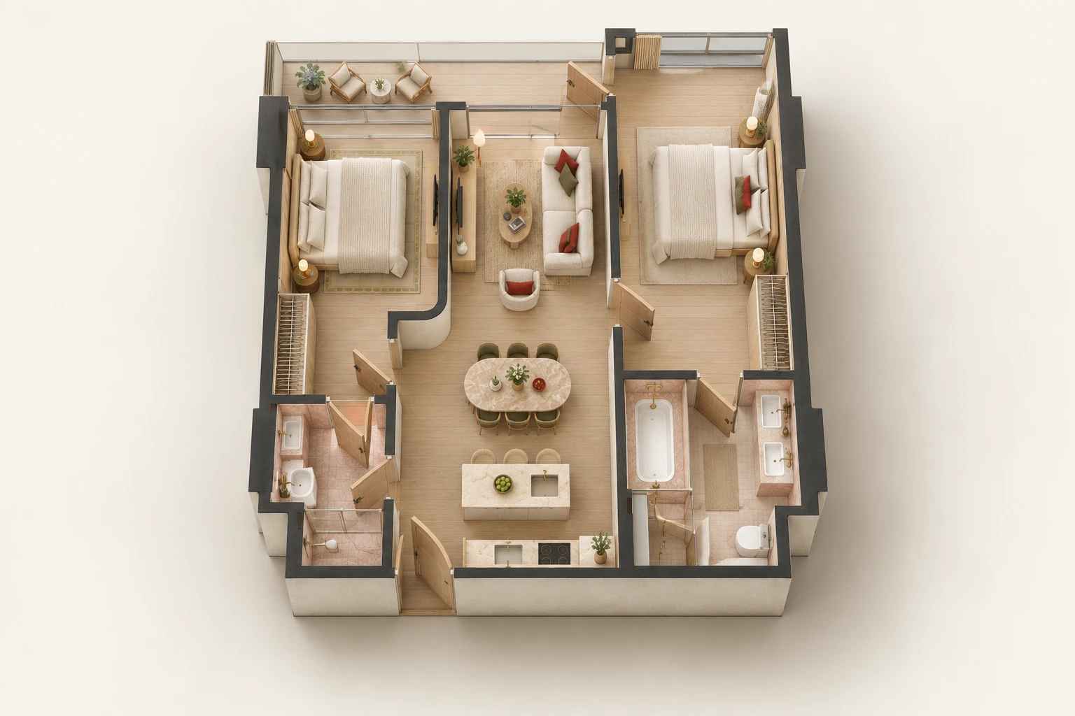 The Standard Residences · MM rendering · MM rendering · 2D · Furnished isometric · 2D