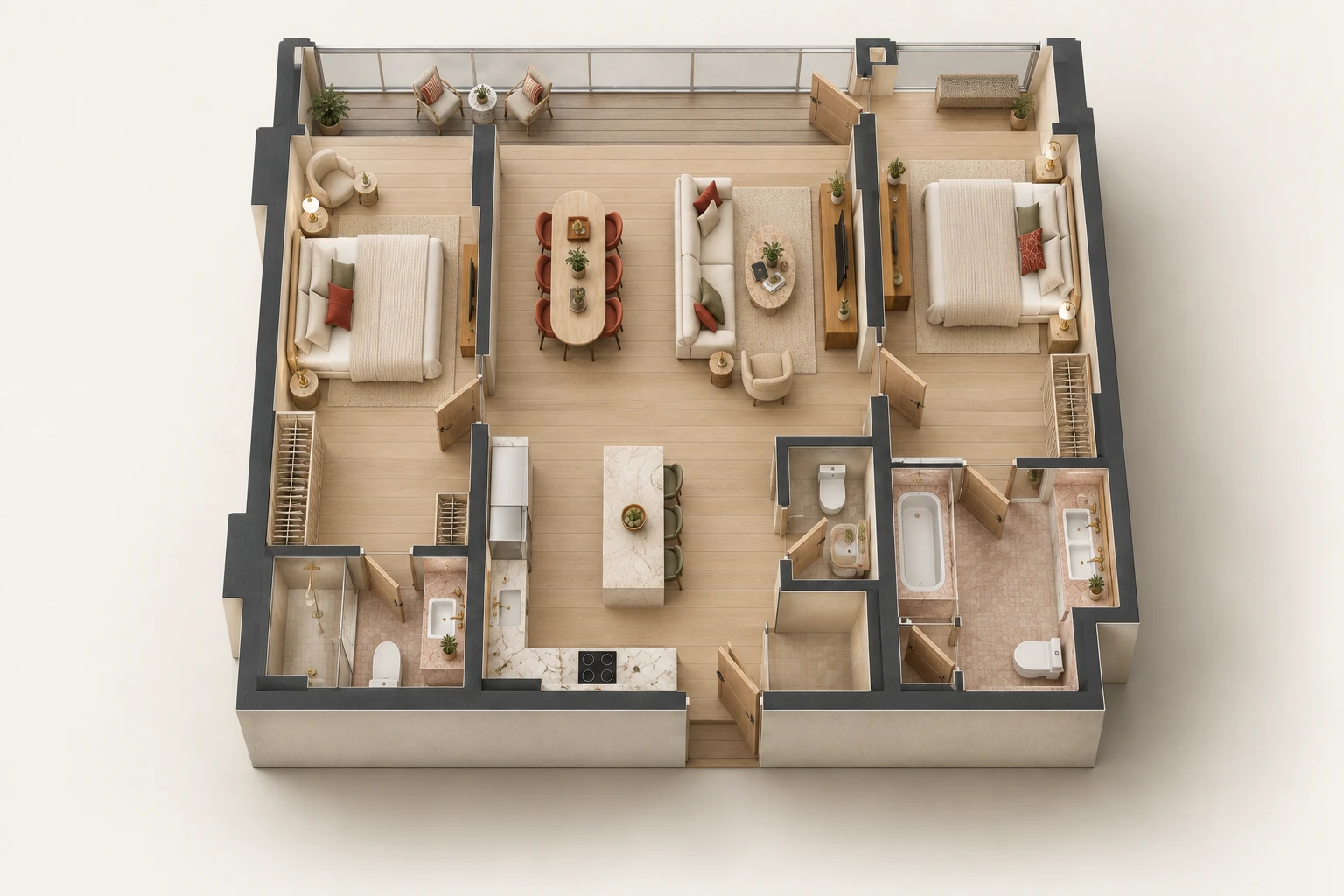 The Standard Residences · Визуализация MM · Визуализация MM · 2K · Изометрия с мебелью · 2K