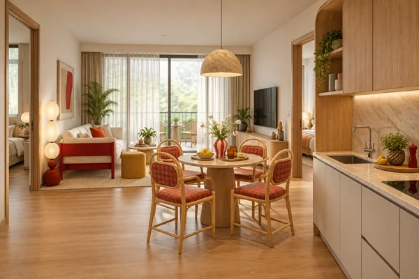 The Standard Residences · Визуализация MM · Гостиная и кухня · 050102 · концепция интерьера · 2