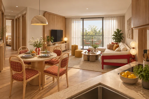 The Standard Residences · Визуализация MM · Гостиная и кухня · 070204 · концепция интерьера · 2